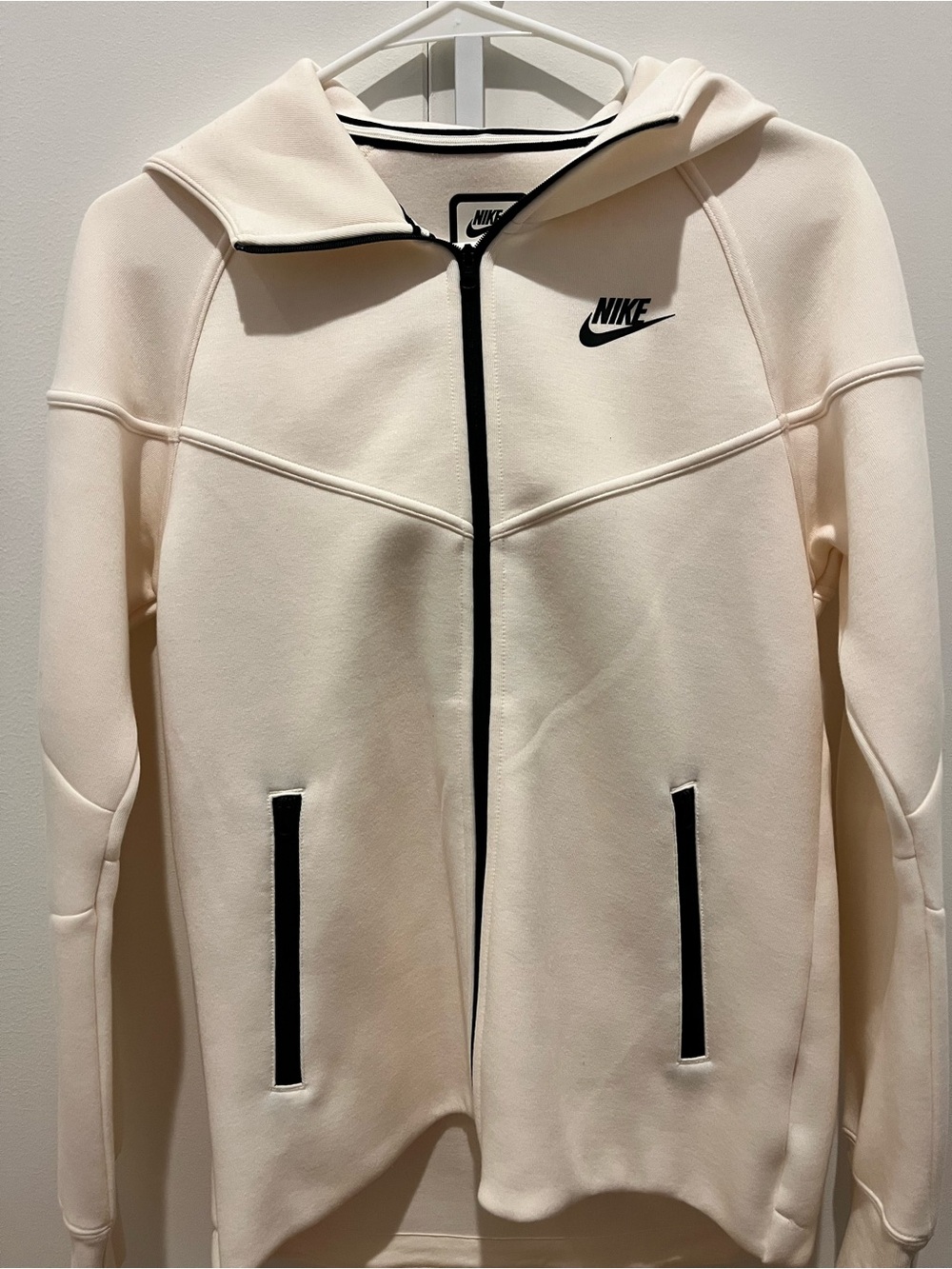 Nike Cream Hooded Jacket with Black Trim barely worn